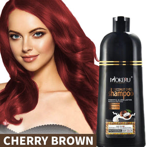 MOKERU Natural Coconut Oil Essence Hair Dye, Cherry Brown