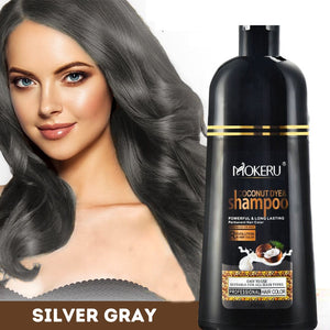 MOKERU Natural Coconut Oil Essence Hair Dye - Silver Gray
