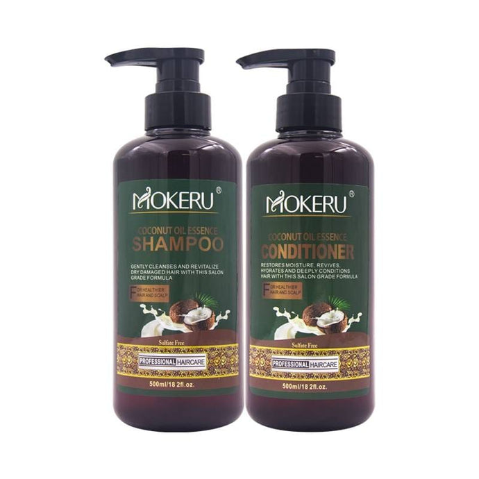 MOKERU Natural Coconut Oil Essence Shampoo & Conditioner Duo, Image 1