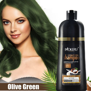 MOKERU Natural Coconut Oil Essence Hair Dye, Olive Green