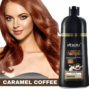 MOKERU Natural Coconut Oil Essence Hair Dye, Caramel Coffee
