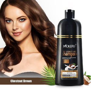 MOKERU Natural Coconut Oil Essence Hair Dye, Chestnut Brown
