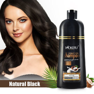 MOKERU Natural Coconut Oil Essence Hair Dye, Natural Black