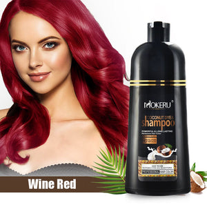 MOKERU Natural Coconut Oil Essence Hair Dye, Wine Red